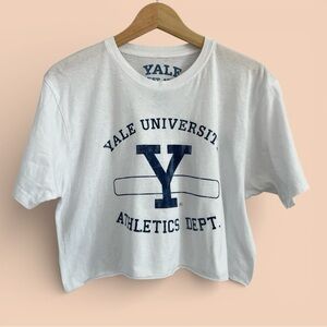 Yale University Light Weight White Crop Top Large
